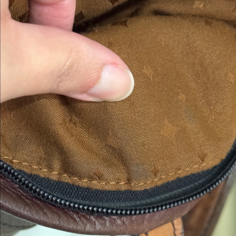 Fossil Brown Gold Black Colorblock Leather Crossbody - Picture 11 of 11